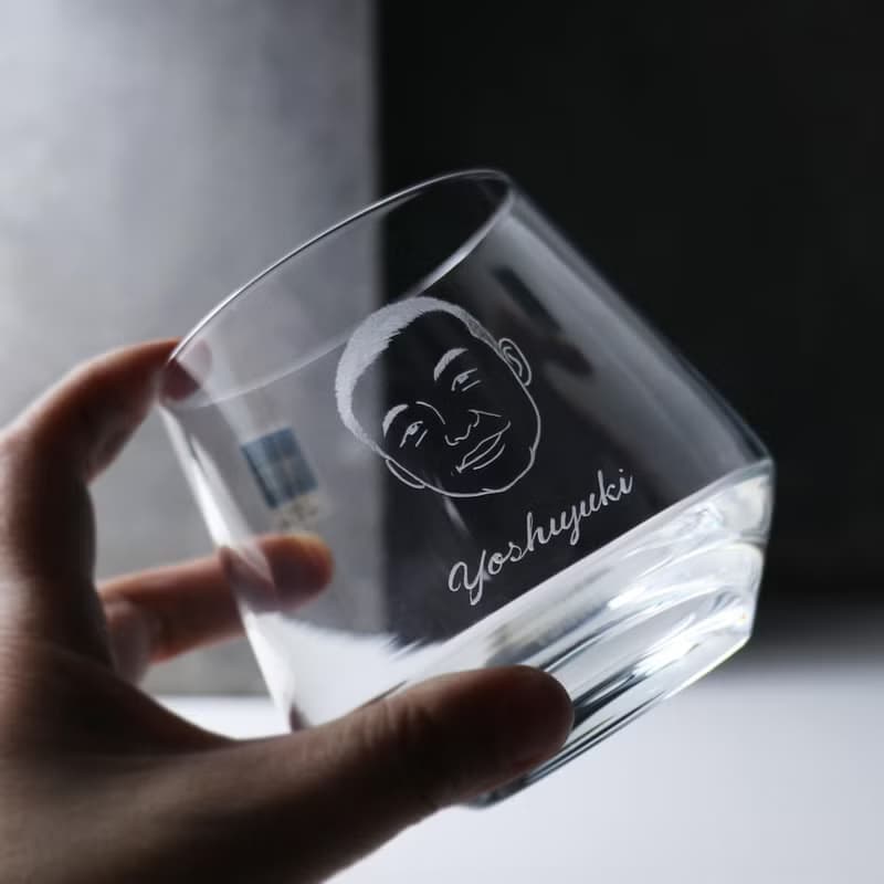 390cc【夫妻先生杯】(寫實版)德國蔡司Schott水晶威士忌杯 似顏繪