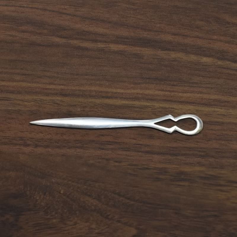 銀の菓子切り　菓子楊枝　透かし模様