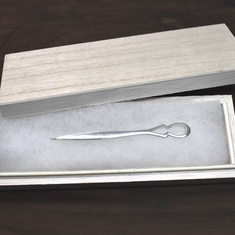 銀の菓子切り　菓子楊枝　透かし模様