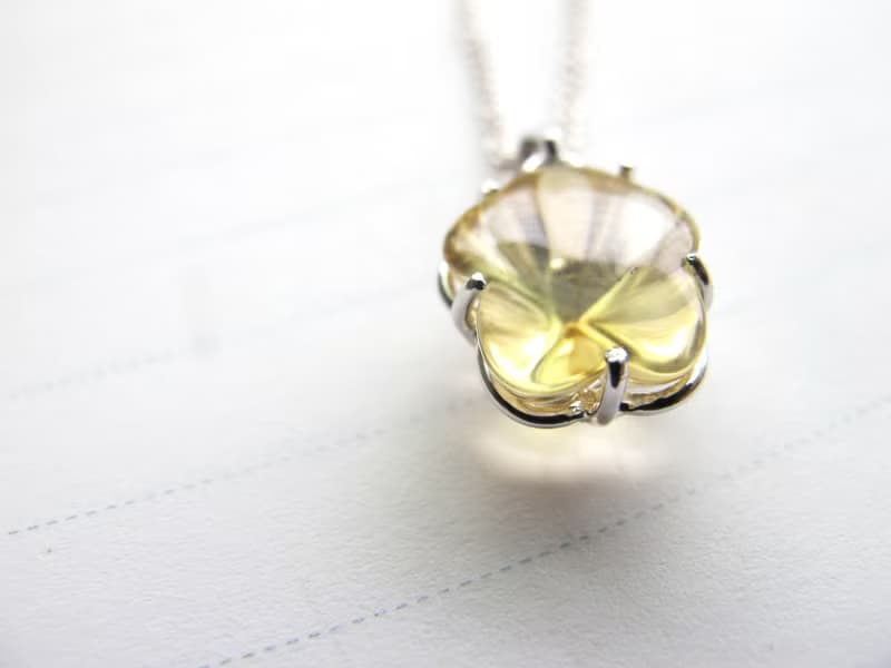 黃水晶 925純銀【金色小花朵】十一月誕生石 招財 交換禮物