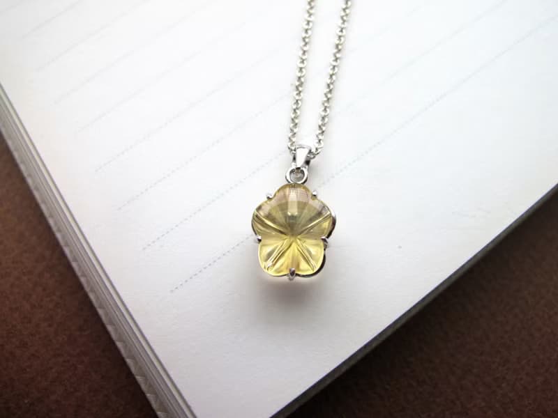 黃水晶 925純銀【金色小花朵】十一月誕生石 招財 交換禮物