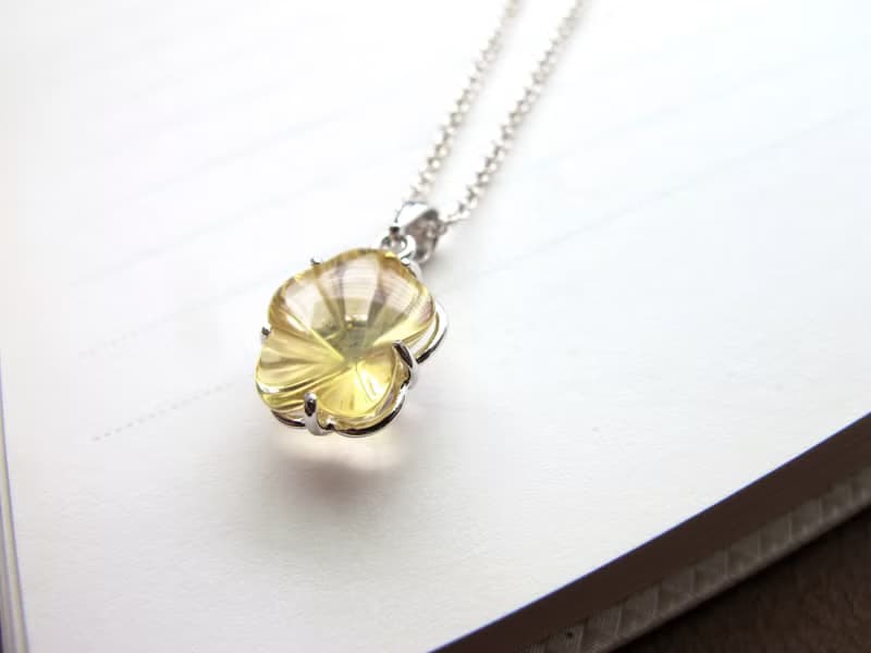 黃水晶 925純銀【金色小花朵】十一月誕生石 招財 交換禮物