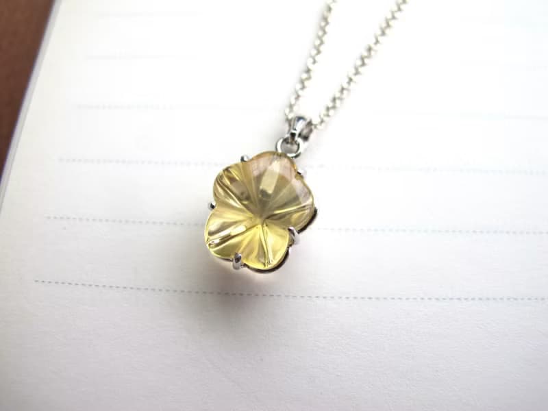 黃水晶 925純銀【金色小花朵】十一月誕生石 招財 交換禮物