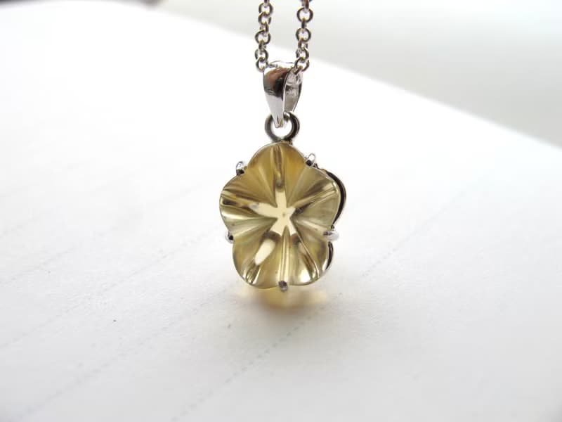 黃水晶 925純銀【金色小花朵】十一月誕生石 招財 交換禮物