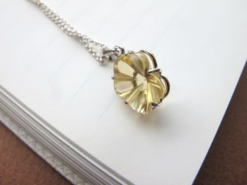 黃水晶 925純銀【金色小花朵】十一月誕生石 招財 交換禮物