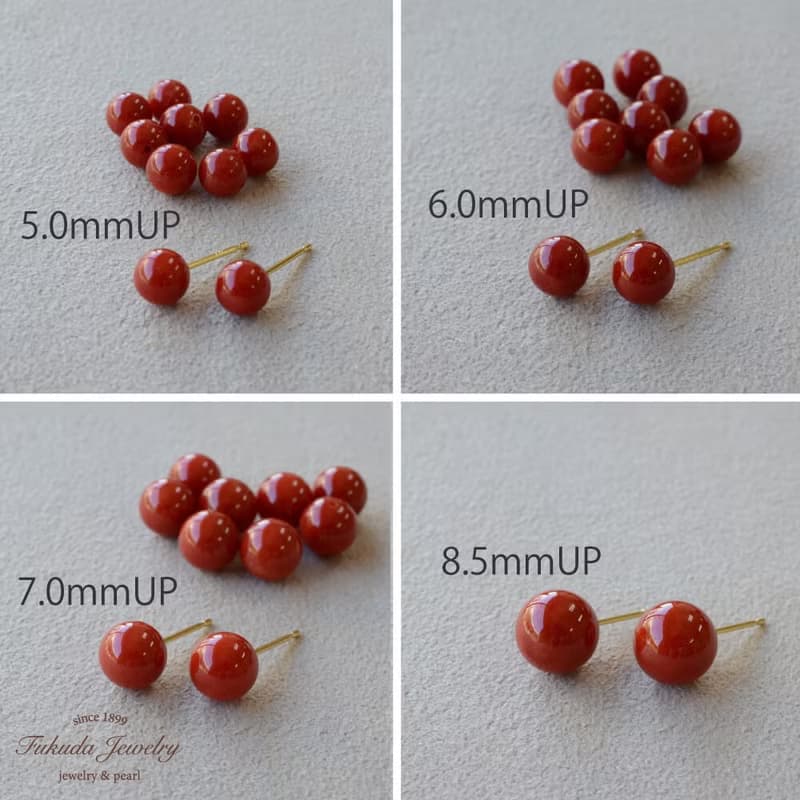 【稀有系列】18K紅珊瑚耳環 珠形珊瑚 日本製造 血赤珊瑚 日本製