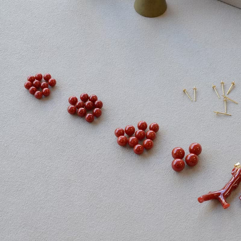 【稀有系列】18K紅珊瑚耳環 珠形珊瑚 日本製造 血赤珊瑚 日本製