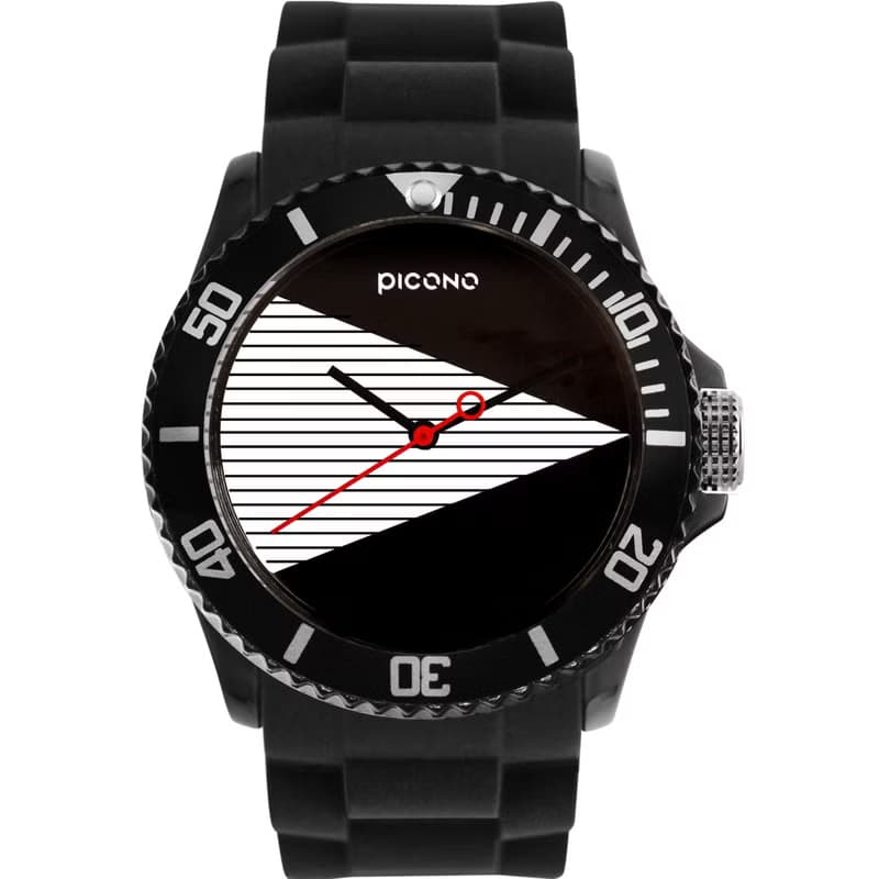 【PICONO】黑與白的對話運動手錶-黑 / BA-BW-01
