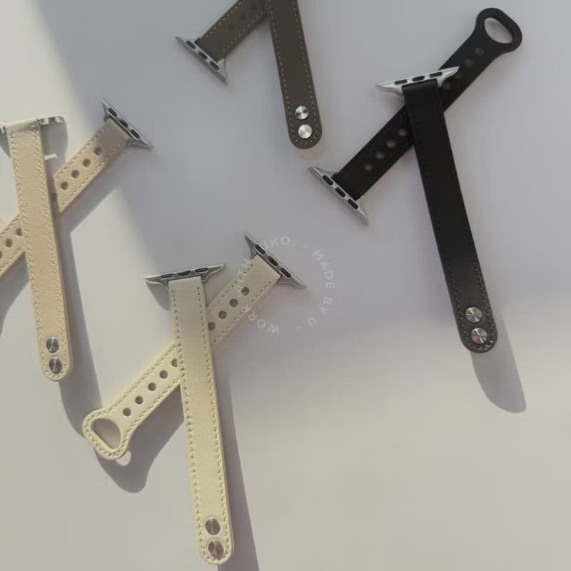 Apple Watch | 細款  雙圓釘扣真皮錶帶