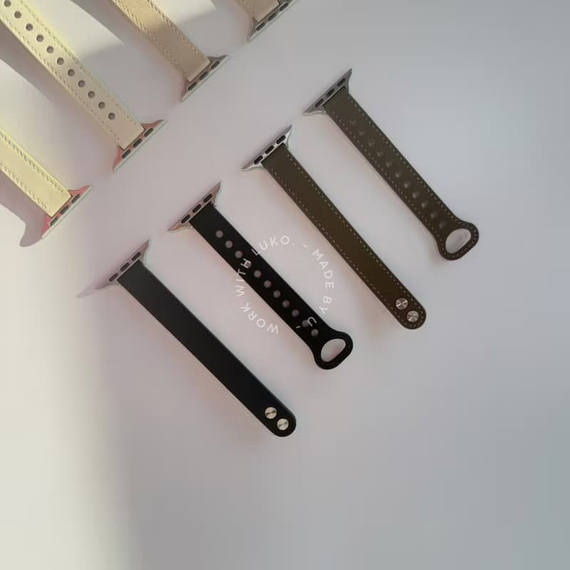 Apple Watch | 細款  雙圓釘扣真皮錶帶