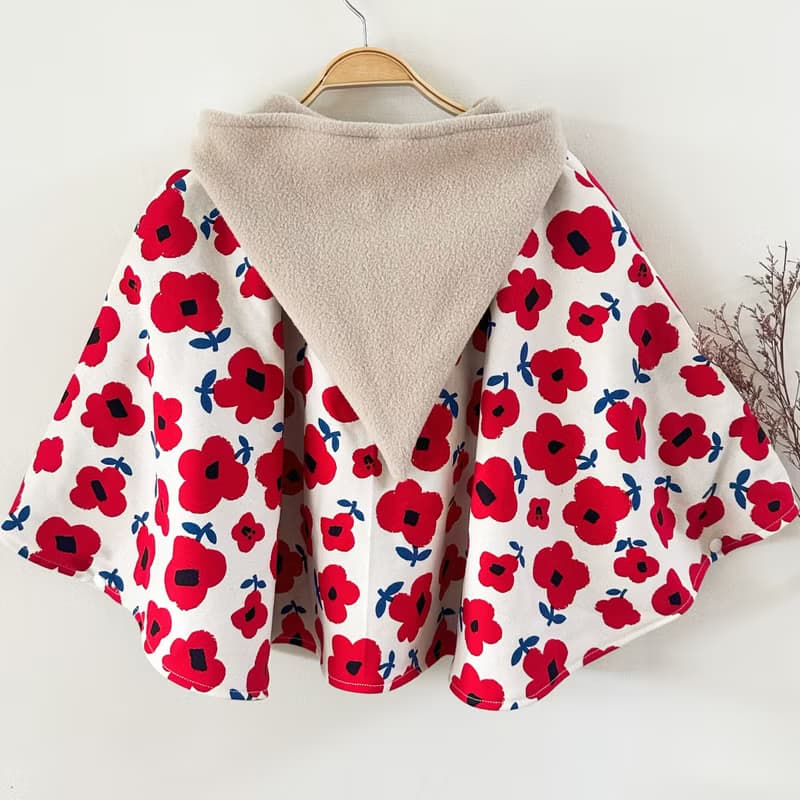 現貨 花花紅精靈斗篷 0-4歲