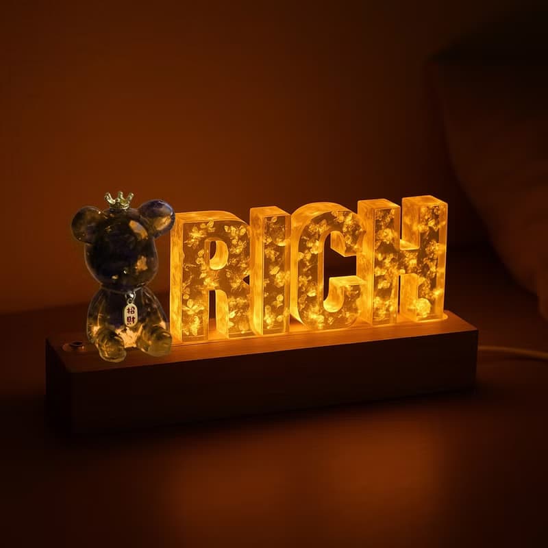 【Hourrae荷萊】獨家訂製 招財好運晶熊 招財吊牌 水晶擺件 RICH