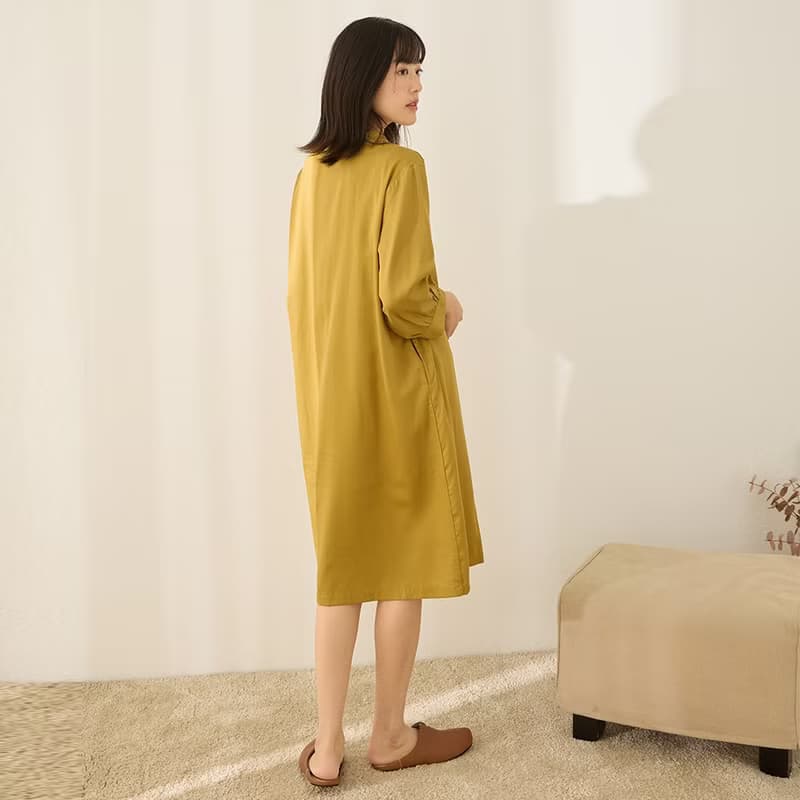 UMORFIL緞面肩抽摺傘狀洋裝 -共3色