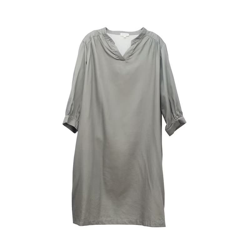 UMORFIL緞面肩抽摺傘狀洋裝 -共3色