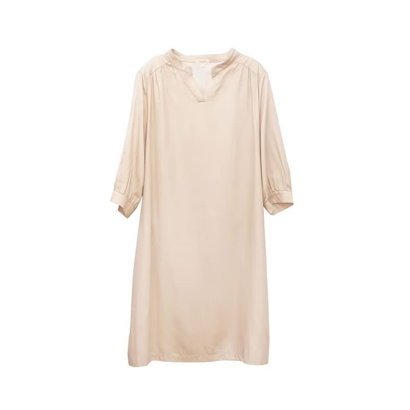 UMORFIL緞面肩抽摺傘狀洋裝 -共3色