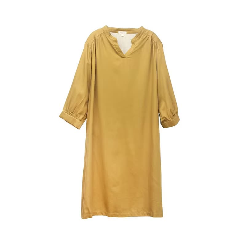 UMORFIL緞面肩抽摺傘狀洋裝 -共3色