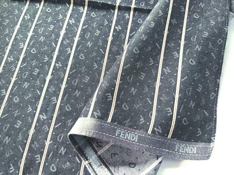 Fendi Vintage Handkerchief \Pocket Square Men Grayish Blue Gifts 18 x 18 inches