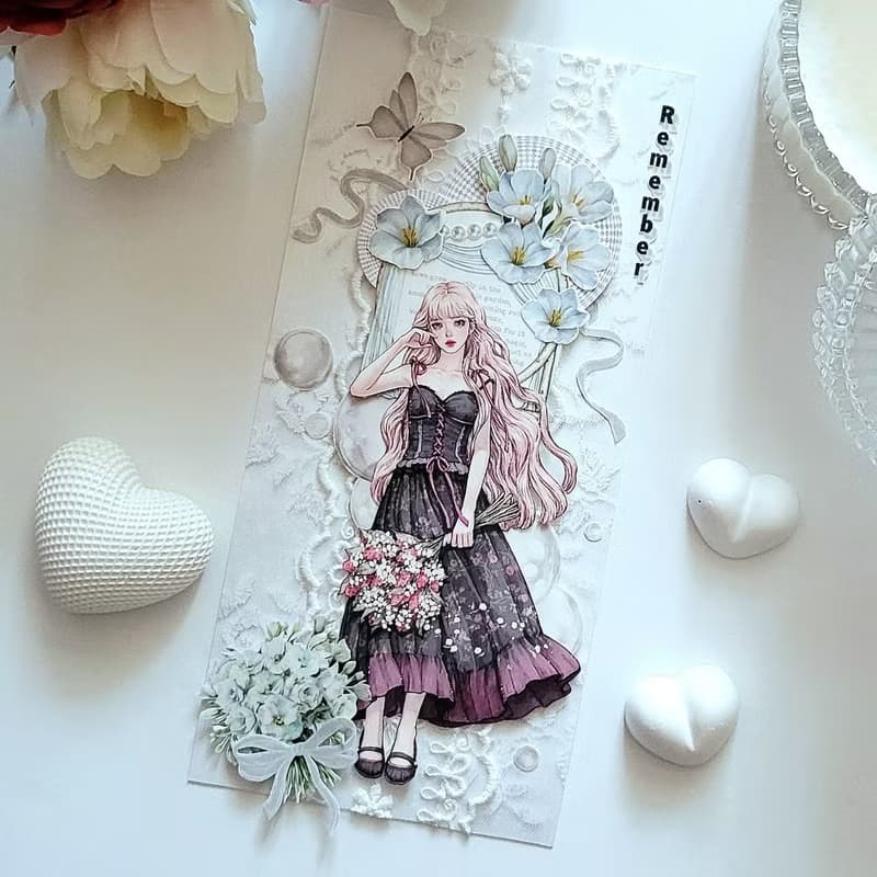 :White Bouquet: Matte Transparent sticker