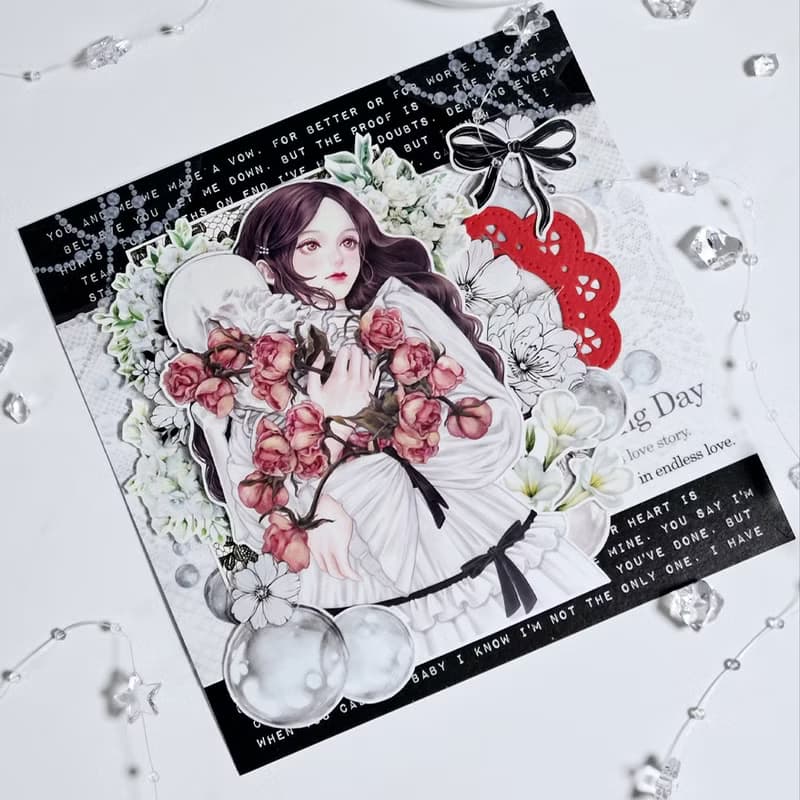 :White Bouquet: Matte Transparent sticker