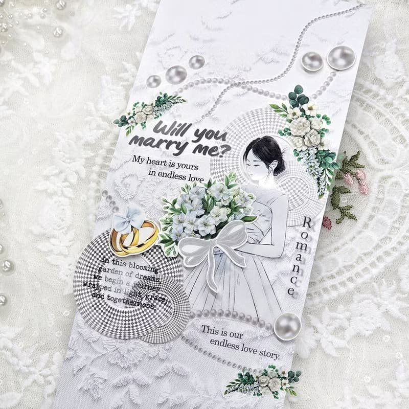 :White Bouquet: Matte Transparent sticker