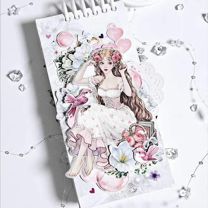 :White Bouquet: Matte Transparent sticker