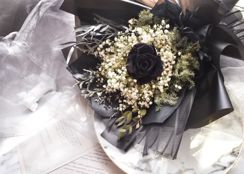 黑玫瑰花束 畢業花束 永生花 情人節 七夕 乾燥花 求婚 父親節