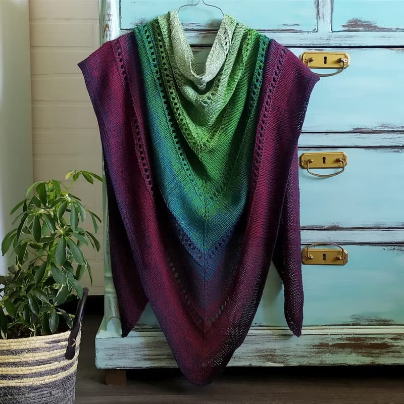 Big multicolored knitted shawl/ Knitted accessories