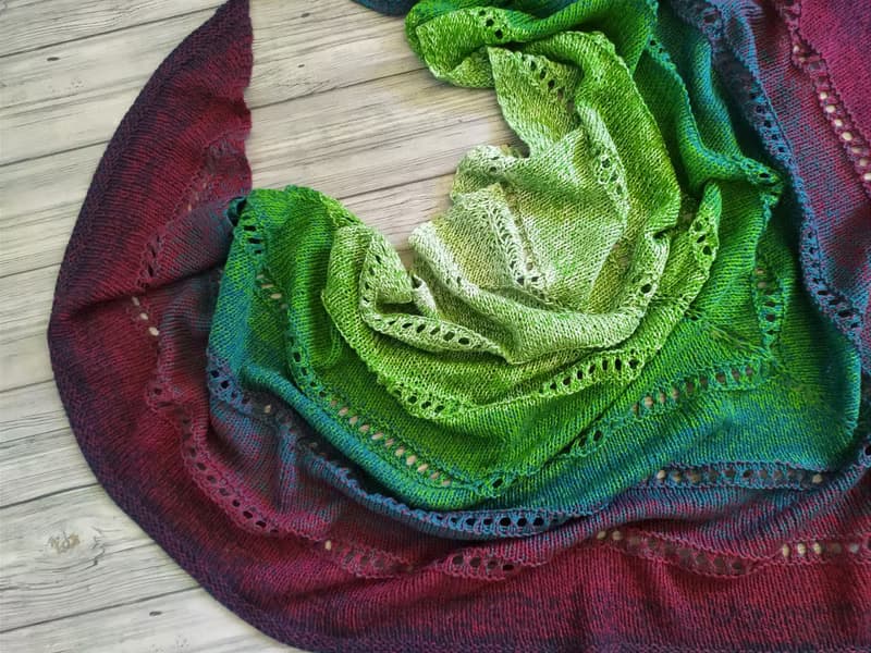 Big multicolored knitted shawl/ Knitted accessories