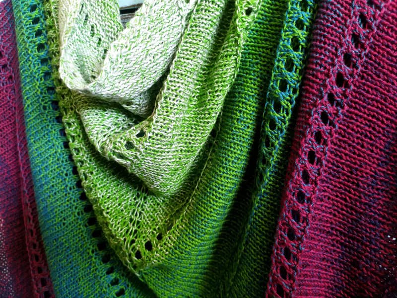 Big multicolored knitted shawl/ Knitted accessories
