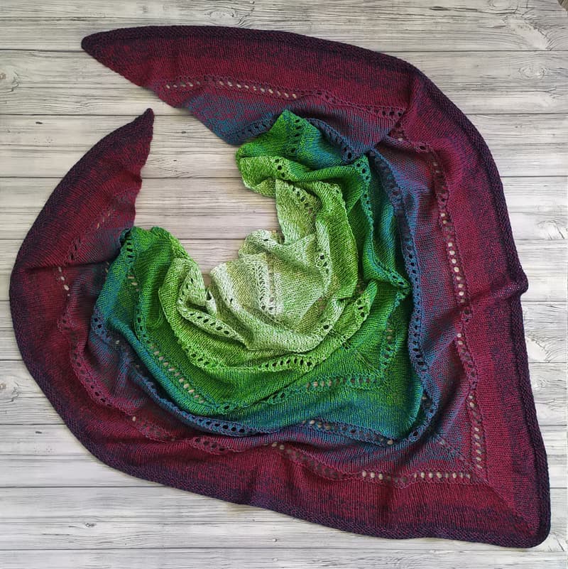 Big multicolored knitted shawl/ Knitted accessories