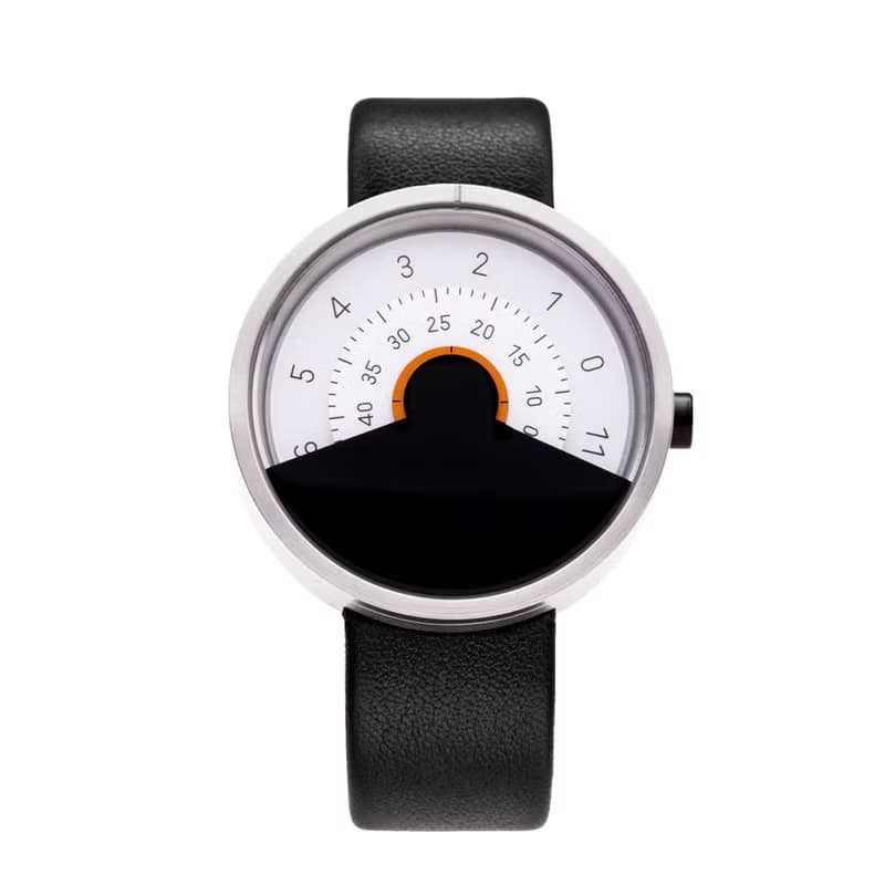 ANICORN Series 000 簡約轉盤機械手錶－純鋼+白色