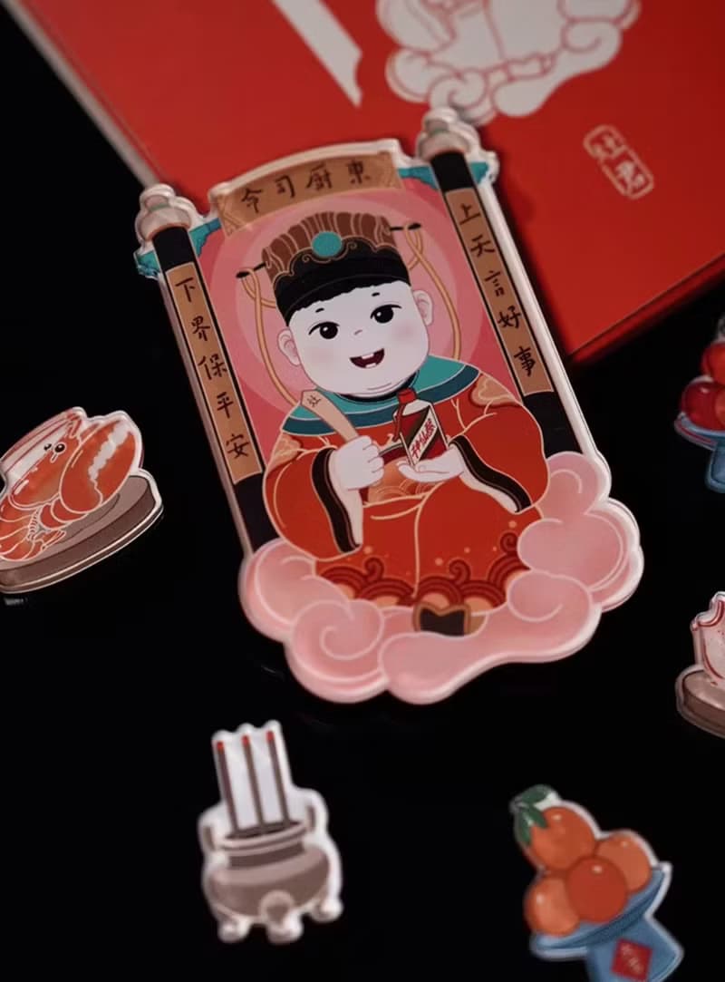 灶王爺冰箱貼 手繪卡通磁力貼