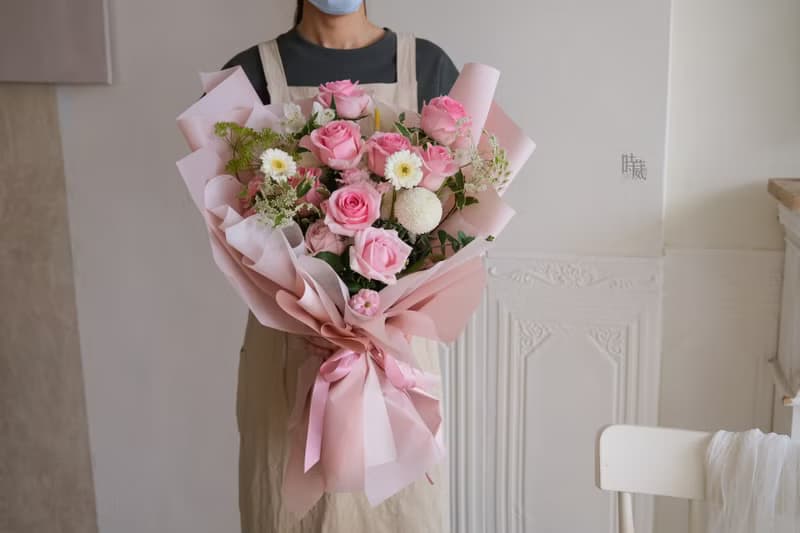 粉紅佳人 寶貝粉玫瑰 鮮花花束/限台中地區