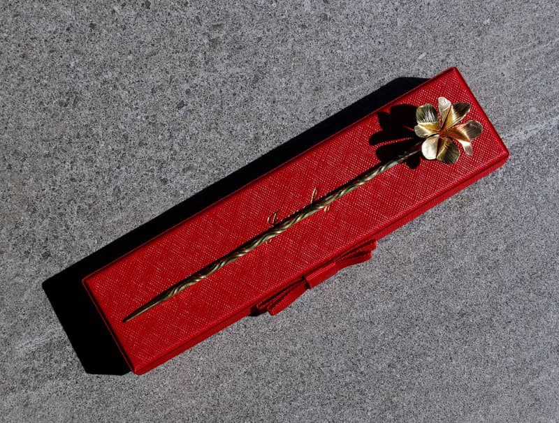 【訂製】幸運草髮簪|髮髻|黃銅|純手工|手作|Hairpin|禮物