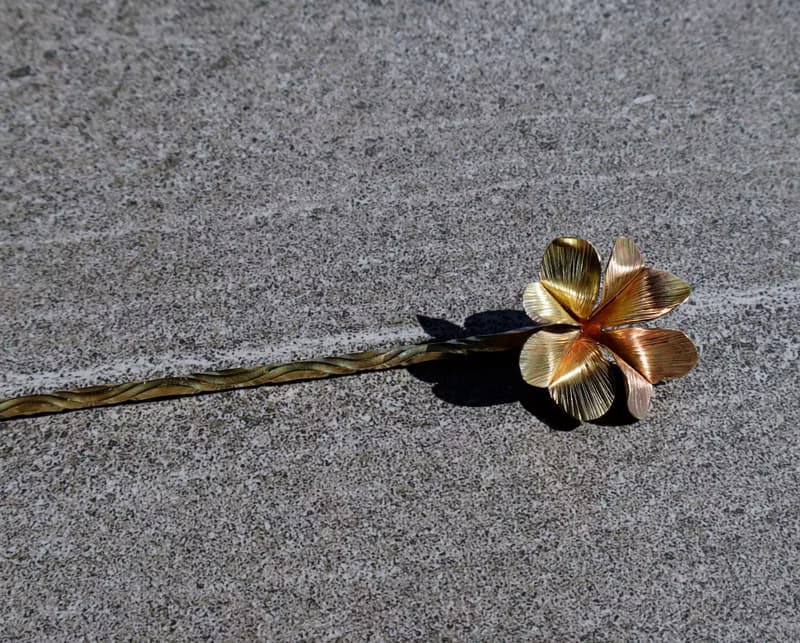 【訂製】幸運草髮簪|髮髻|黃銅|純手工|手作|Hairpin|禮物