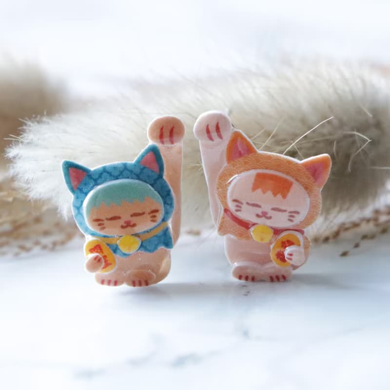招財貓耳環
