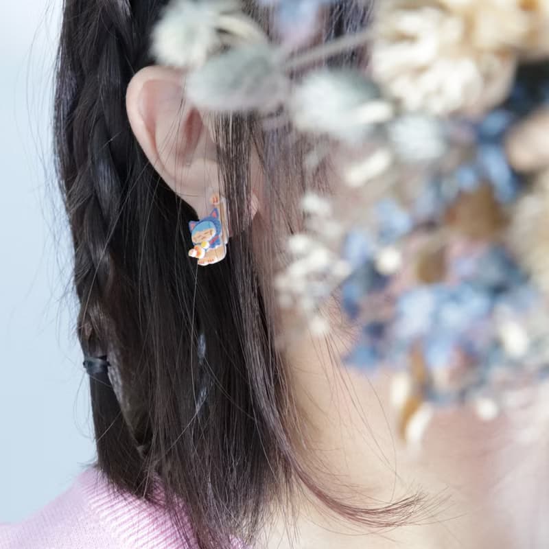 招財貓耳環