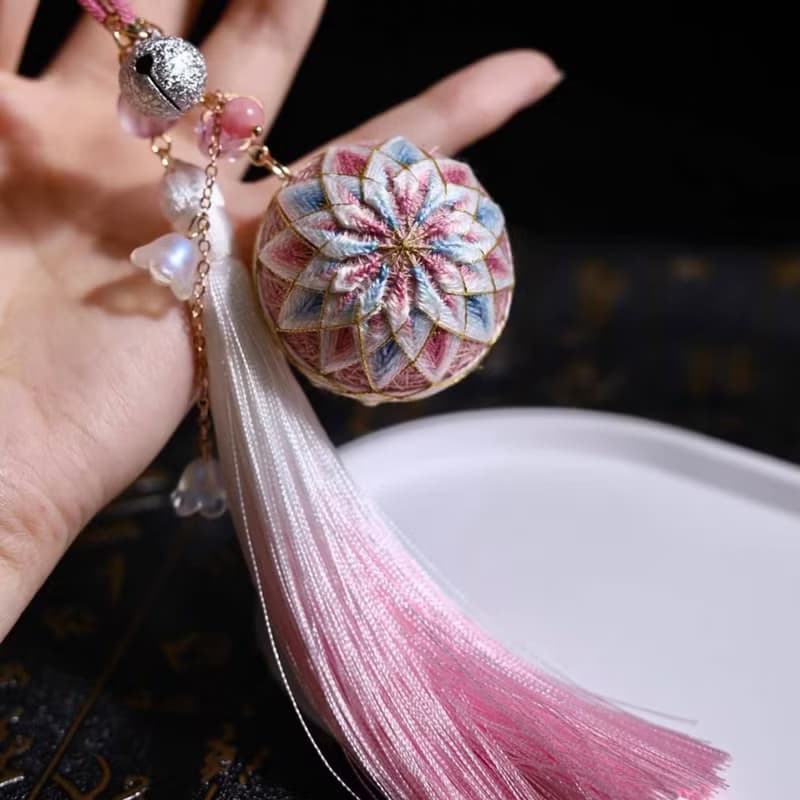 手工刺繡手鞠球DIY資料包成品飾品掛件送朋友禮物