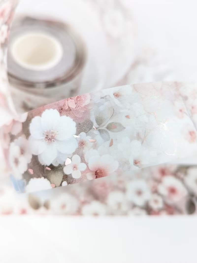 春華連綿-燙霧粉金和紙膠帶(特殊油墨/離型紙) 文具