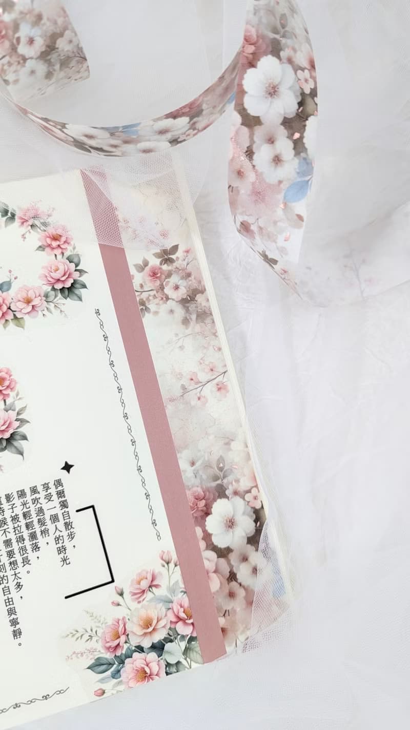 春華連綿-燙霧粉金和紙膠帶(特殊油墨/離型紙) 文具