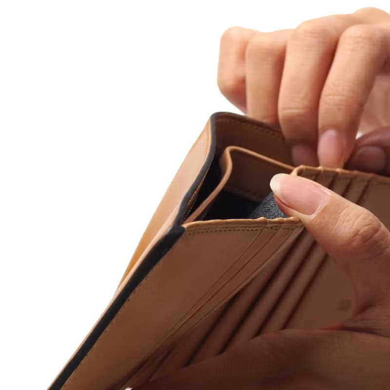 Square bifold wallet /Laterite TAN
