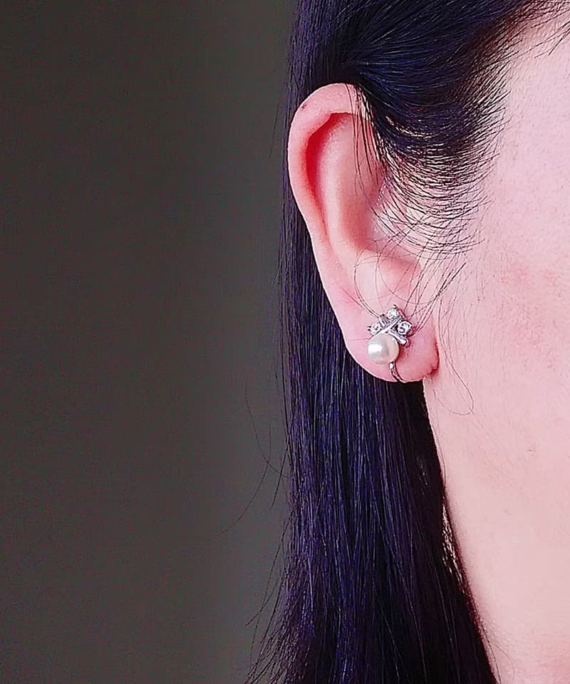 vintage jewelry  AVON 氣質佳人珍珠款 夾式耳環