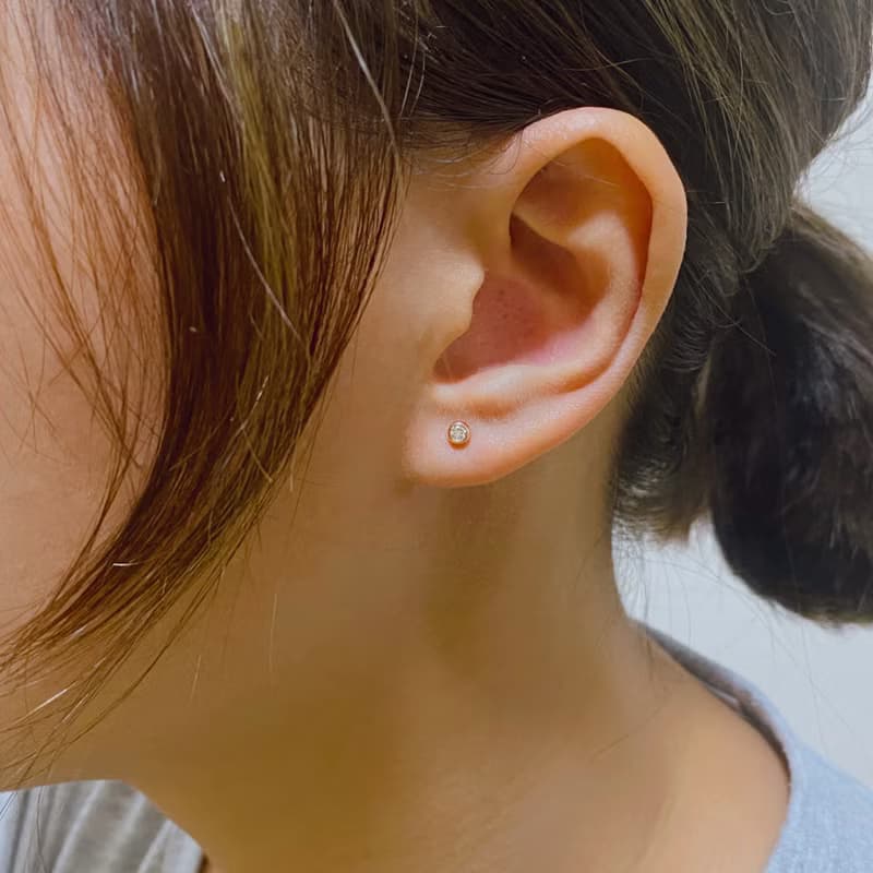 14K | 簡約5分包鑽_耳環