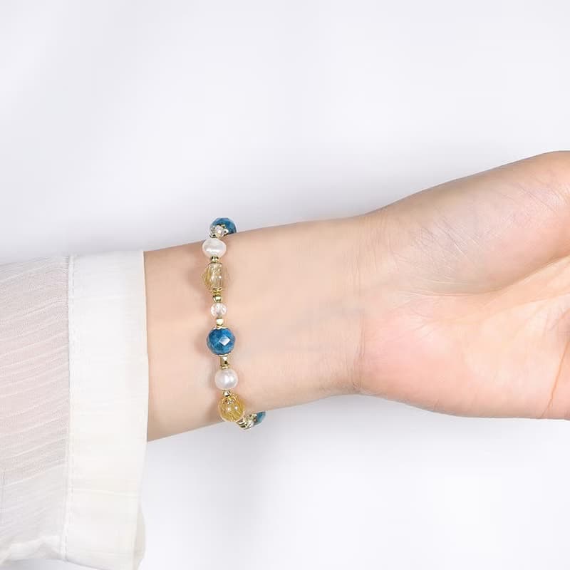 巴洛克舞會 | A120磷灰石鈦晶珍珠手鍊