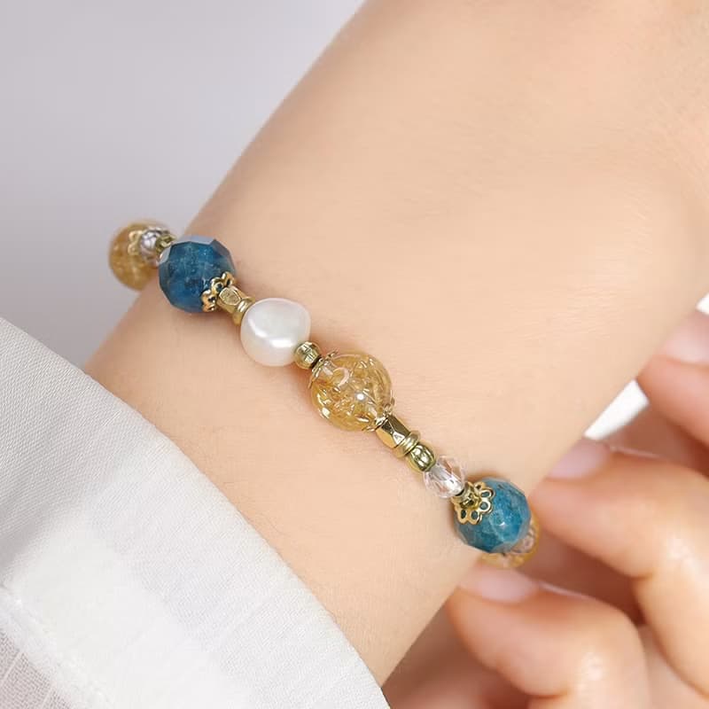 巴洛克舞會 | A120磷灰石鈦晶珍珠手鍊