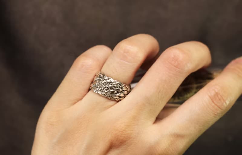 線條系列-編織麻花925銀戒