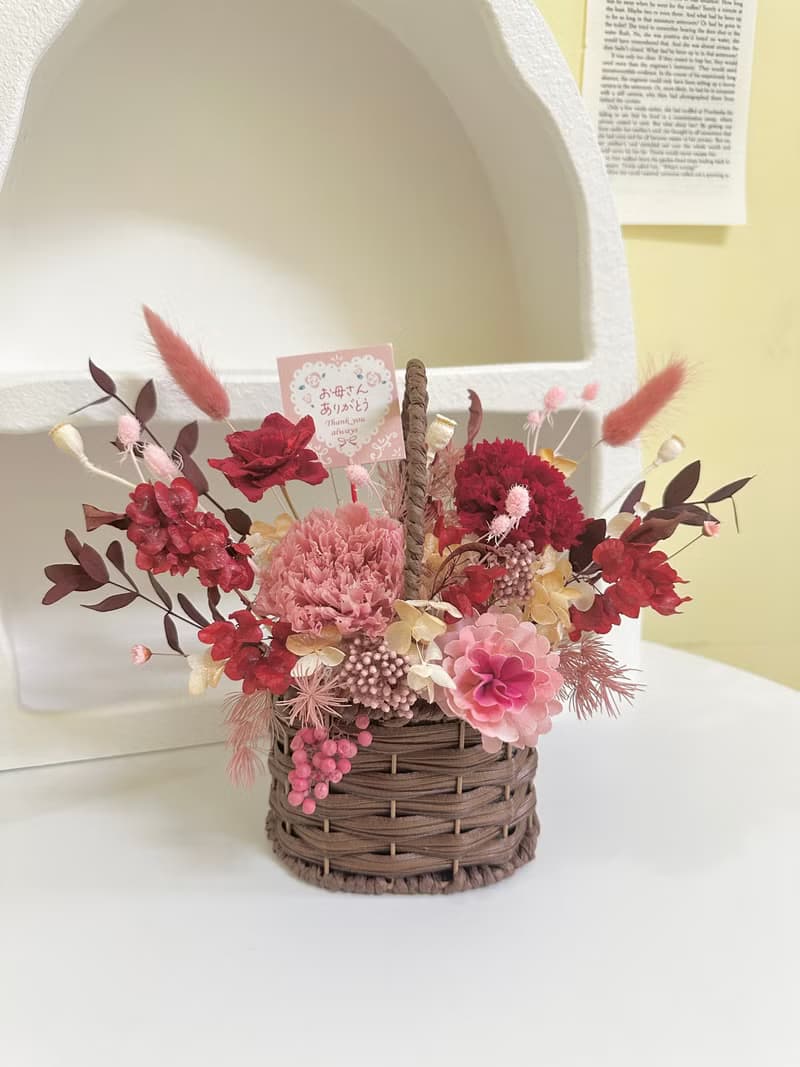 【祝賀花禮】永生康乃馨花籃 開幕祝賀 新居落成 手提花籃