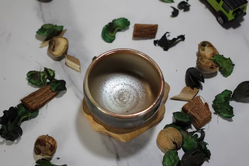 【送禮好物】110ml 柴燒 金屬彩光 手拉坯茶杯 鶯歌名家葉敏祥作