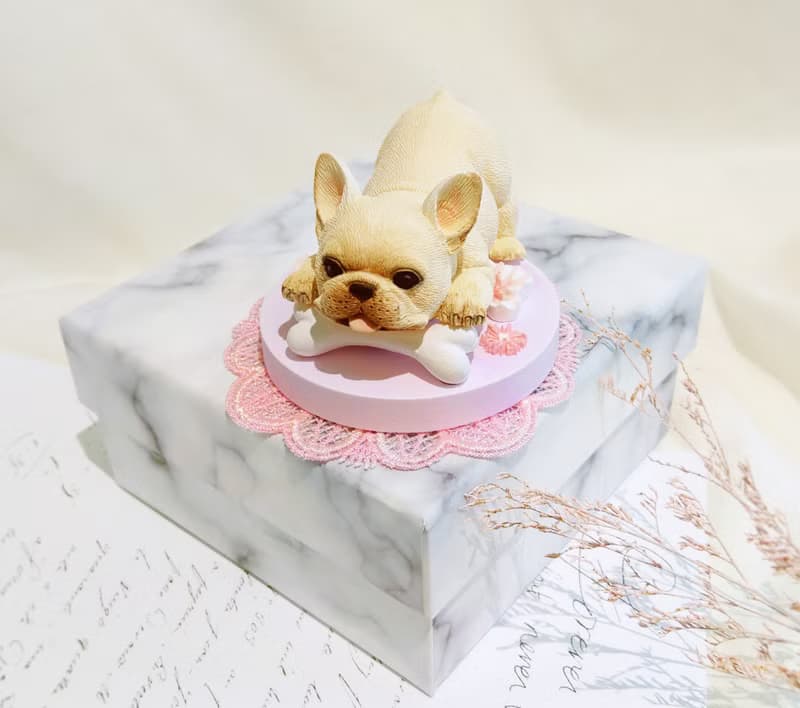 法鬥咬骨頭 可愛擴香石禮盒(精美禮盒 Davids Angel蕾絲飾墊)