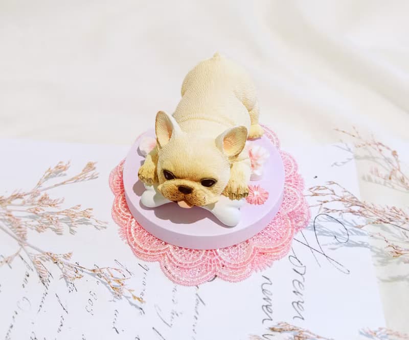 法鬥咬骨頭 可愛擴香石禮盒(精美禮盒 Davids Angel蕾絲飾墊)